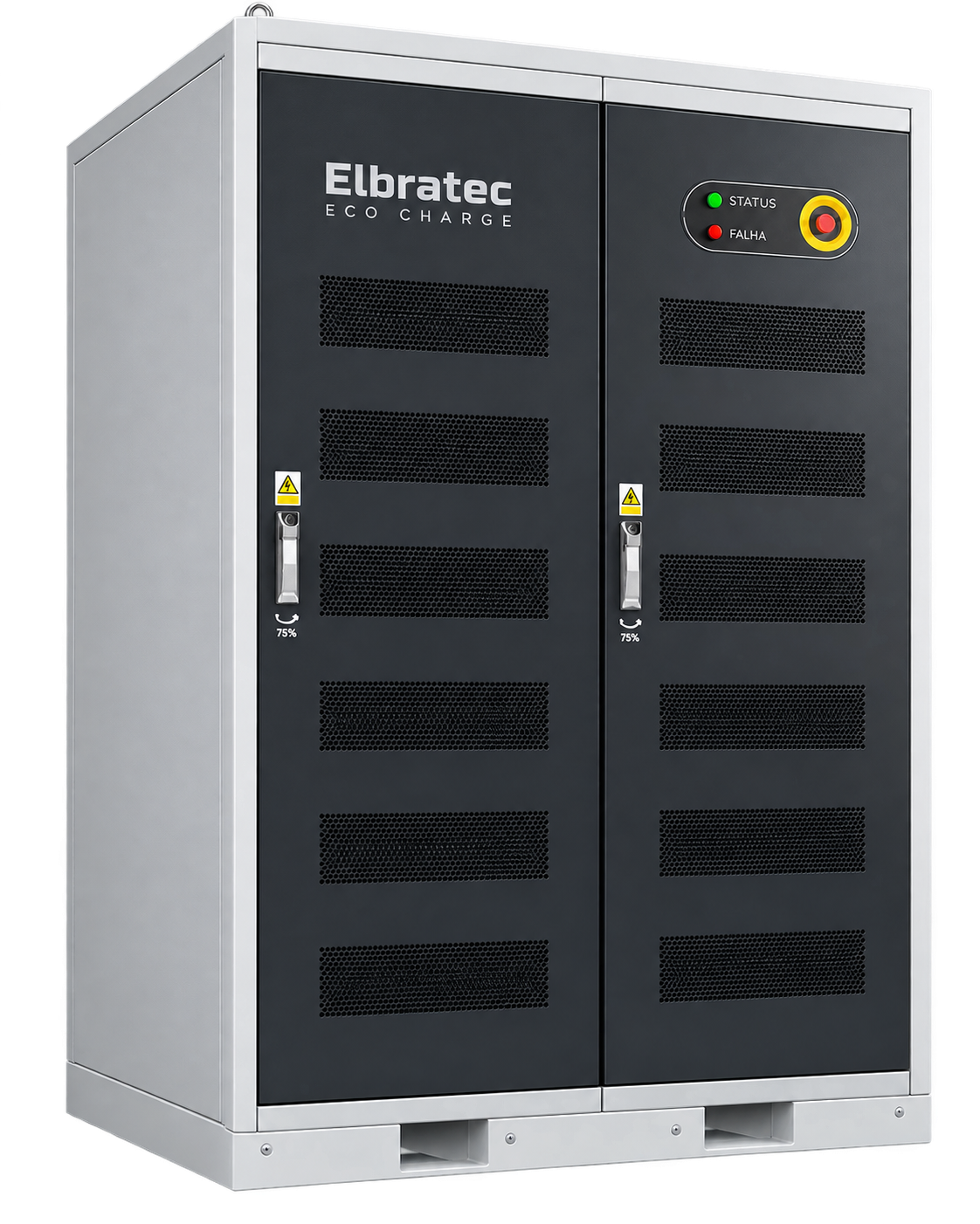 Gabinete de potência Elbratec EcoCharge para estação de recarga CC
